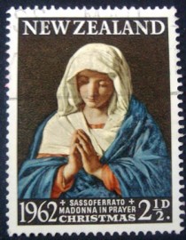 Selo postal da Nova Zelandia de 1962 Madonna