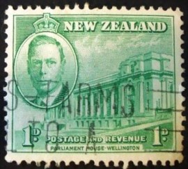 Selo postal comemorativo da Nova Zelândia de 1946 - Parliament House