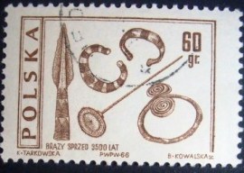 Selo postal Oficial da Polonia de 1966 - Archeology