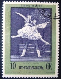 Selo postal comemorativo da Polonia de 1972 - In the Barracks (ballet)