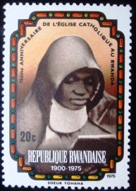 Selo postal comemorativo da Ruanda de 1976 - Sister Yohanna