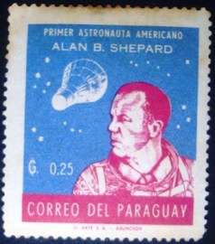 Selo postal comemorativo do Paraguai 1961 Alan B. Shepard