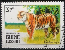 Selo postal comemorativo e Guine Bissau 1984 Tiger