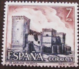 Selo postal comemorativo Espanha 1977 - Castle of Ampudia, Palencia