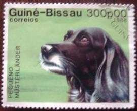 Selo postal comemorativo Guine Bissau 1988 Small Munsterlander