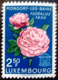 Selo postal comemorativo Luxemburgo 1959 Flower show Mondorf