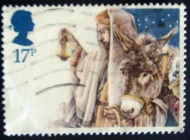 Selo postal comemorativo o Reino Unido de 1984 - Arrival in Bethlehem