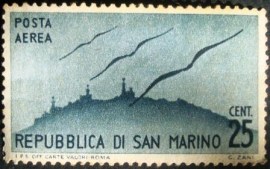 Selo Postal Comemorativo San Marino 1946 Air Mail