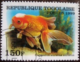 Selo postal comemorativo Togo 1999 Veiltail Goldfish (Carassius auratus)