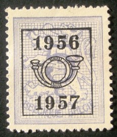 Selo postal definitivo Bélgica 1956