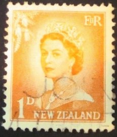 Selo postal definitivo da Australia de 1956 - Queen Elizabeth II One Penny