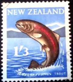 Selo postal da Nova Zelândia de 1960 Rainbow Trout
