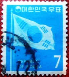 selo postal definitivo da Coreia do Sul de 1969 - Bandeira nacional 7