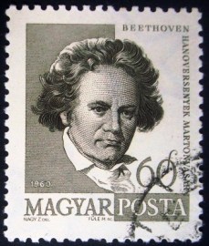 Selo postal definitivo da Hungria de 1960 - Ludwig van Beethoven
