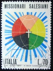 Selo postal definitivo da Itália de 1977 - Salesian Missionaries