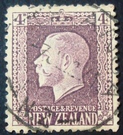 Selo postal definitivo da Nova Zelandia de 1916 King George V 4
