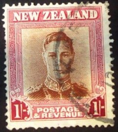 Selo postal definitivo da Nova Zelandia de 1947 - King George VI 1