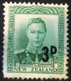Selo postal definitivo da Nova Zelandia de 1952 - King George VI 3