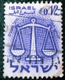 Selo postal de Israel de 1961 Zodiac Libra