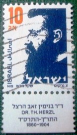 Selo postal definitivo de Israel de 1986 - Theodor Zeev Herzl 10
