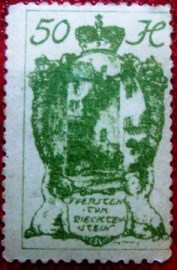 selo postal definitivo de Liechenstein de 1920 - Castelo