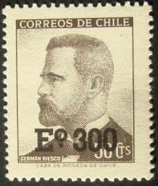 Selo postal definitivo do Chile 1974 German Riesco