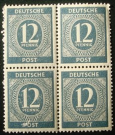 Selo postal efinitivo da Alemanha 1946 Conselho de Controle Aliado  12