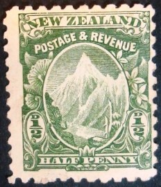 Selo postal efinitivo da Nova Zelandia de 1907