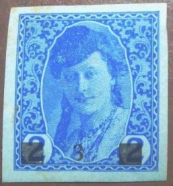Selo postal jornal da Bosnia de 1918 - Girl in Bosnian Costume