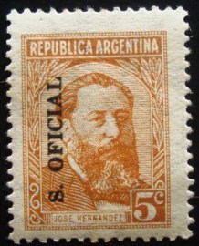 Selo postal Oficial Argentina 1957  José Hernandez