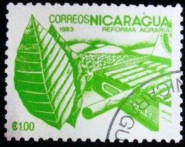Selo postal regular da Nicaragua de 1983 - Tabaco