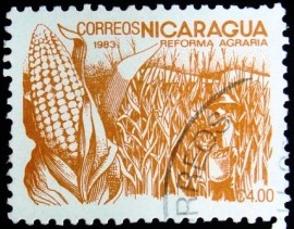 Selo postal da Nicarágua de 1983 Maize