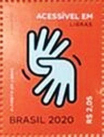 Selo postal do Brasil de 2020 Acessível em Libras