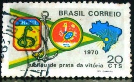 Selo postal do Brasil de 1970 Vitória dos Aliados U