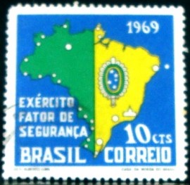 Selo postal do Brasil de 1969 Exército Brasileiro