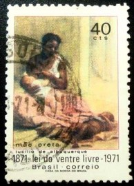 Selo postal do Brasil de 1971 - Lei do Ventre Livre