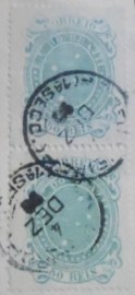 Par de selos postais do Brasil de 1890 Cruzeiro 50 V2