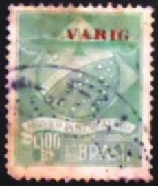 Selo postal do Brasil de 1927 Varig V 3
