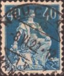 Selo postal da Suiça de 1922 Sitting Helvetia 40