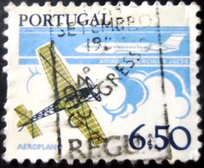 Selo postal de Portugal de 1980 Monoplane - 1475 U