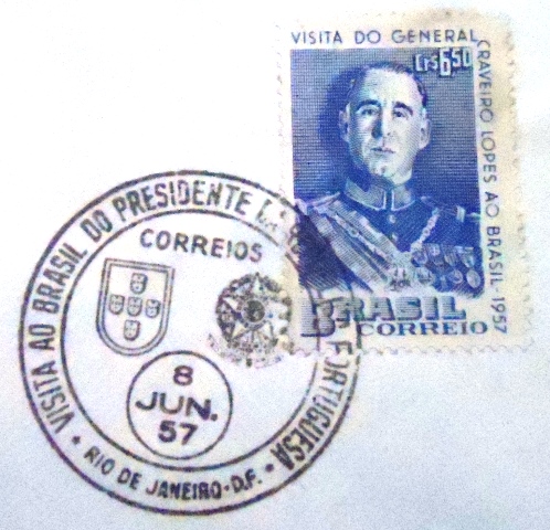 Envelope Comemorativo do Brasil de 1957 Craveiro Lopes