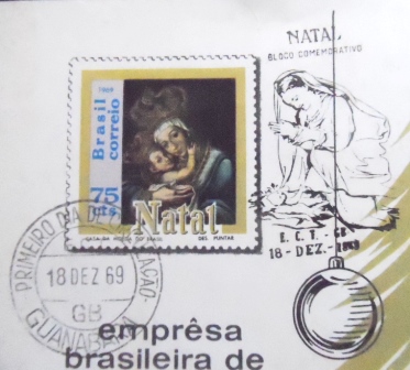 Bloco postal do Brasil de 1969 Natal de 1969