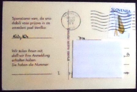 Cartão postal da Eslovênia de 2005 Kinolosko Drustvo Trbovlje 2