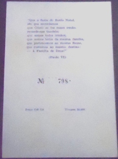 Folhinha Oficial de 1966 nº 30 Natal 66