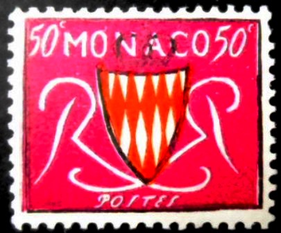 Selo postal de Mônaco de 1954 Coat of arms 70