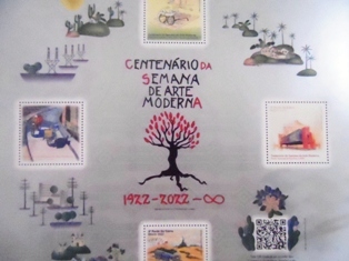 Bloco postal do Brasil de 2022 Semana Arte Moderna