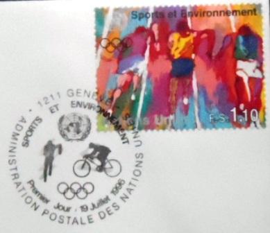 FDC da ONU Genebra de 1996 100th Olympic Games