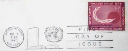 FDC da ONU Nova Iorque de 1962 Symbol of Peace