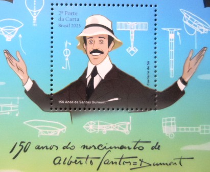 Bloco postal do Brasil de 2023 Alberto Santos Dumont