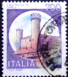 Selo postal da Itália de 1980 Ivrea